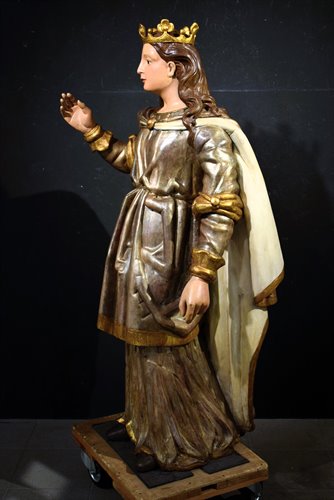  "Vergine Incoronata"  scultura lignea policroma e argentata